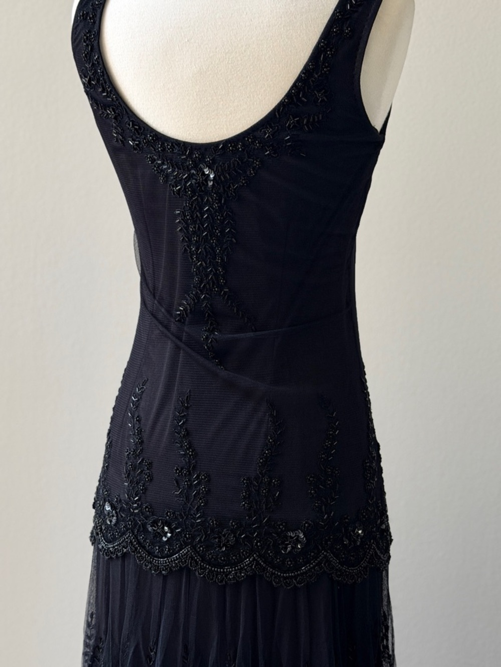 Vintage Elegant Black Beaded Sleeveless Dress - Picture 14 of 16